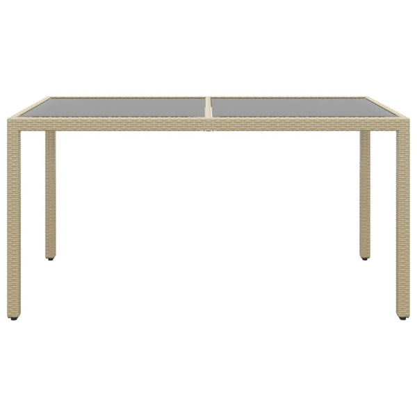 7-tlg. Garten-Essgruppe Poly Rattan und Hartglas Beige