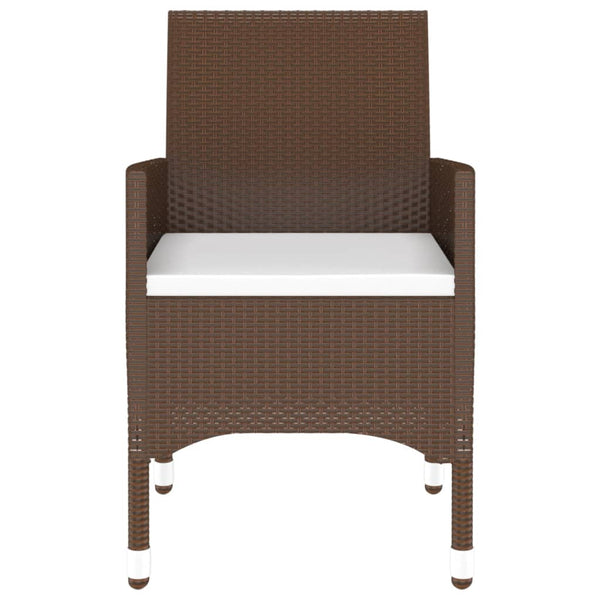 7-tlg. Garten-Essgruppe Poly Rattan und Hartglas Braun