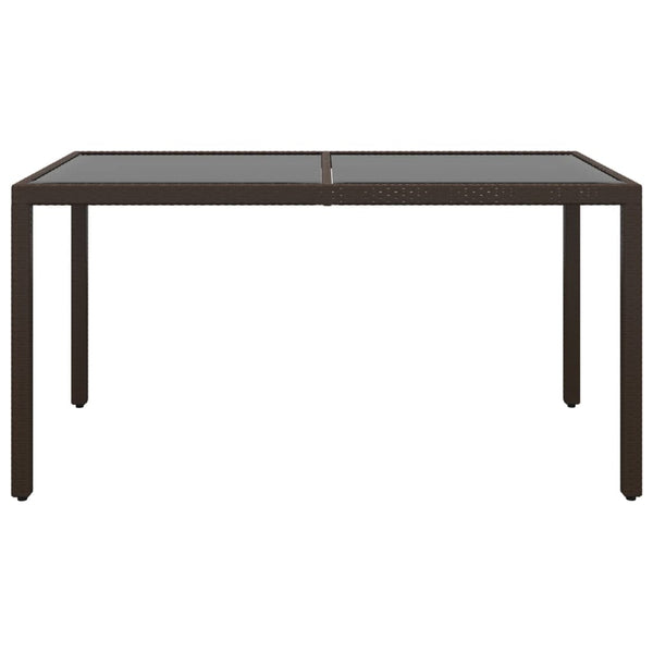 7-tlg. Garten-Essgruppe Poly Rattan und Hartglas Braun