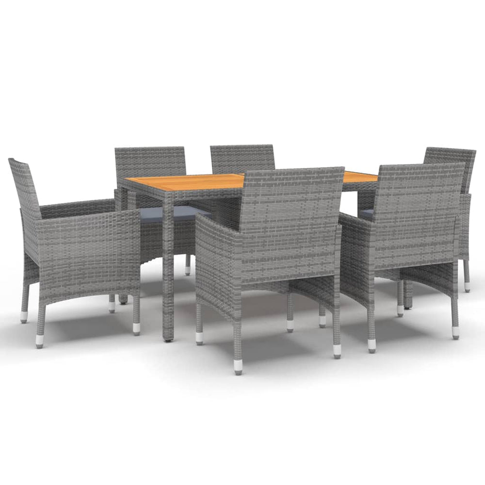 vidaXL Salon de jardin à dîner 7 pcs Résine tressée Gris