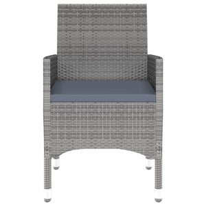 7-tlg. Garten-Essgruppe Poly Rattan Grau