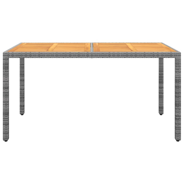7-tlg. Garten-Essgruppe Poly Rattan Grau
