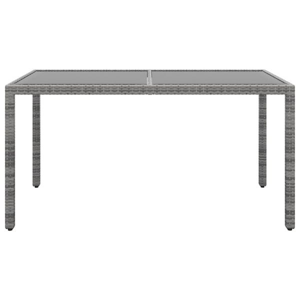 7-tlg. Garten-Essgruppe Poly Rattan und Hartglas Grau