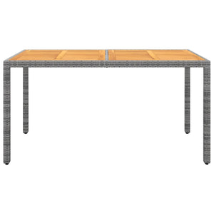 7-tlg. Garten-Essgruppe Poly Rattan Grau