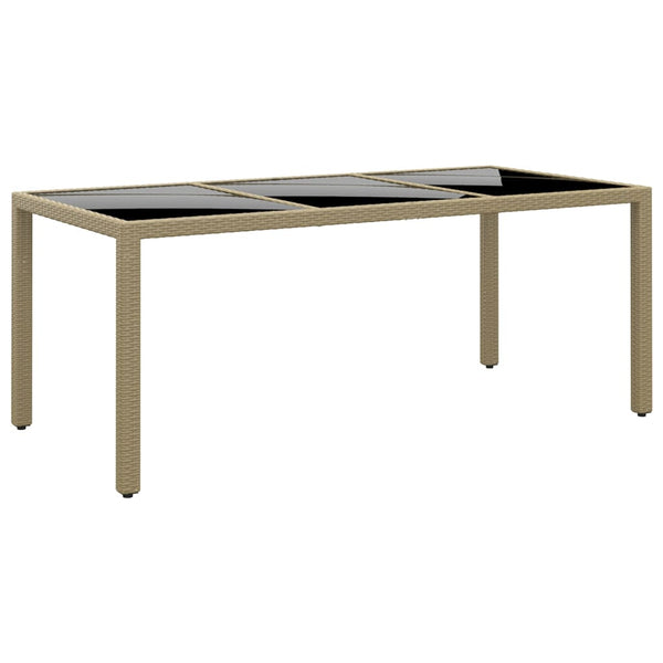 7-tlg. Garten-Essgruppe Poly Rattan und Hartglas Beige