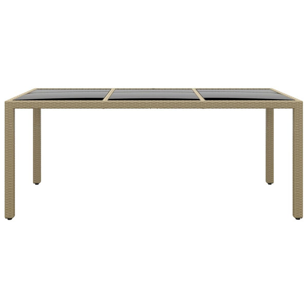 7-tlg. Garten-Essgruppe Poly Rattan und Hartglas Beige