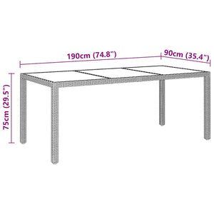 7-tlg. Garten-Essgruppe Poly Rattan und Hartglas Beige