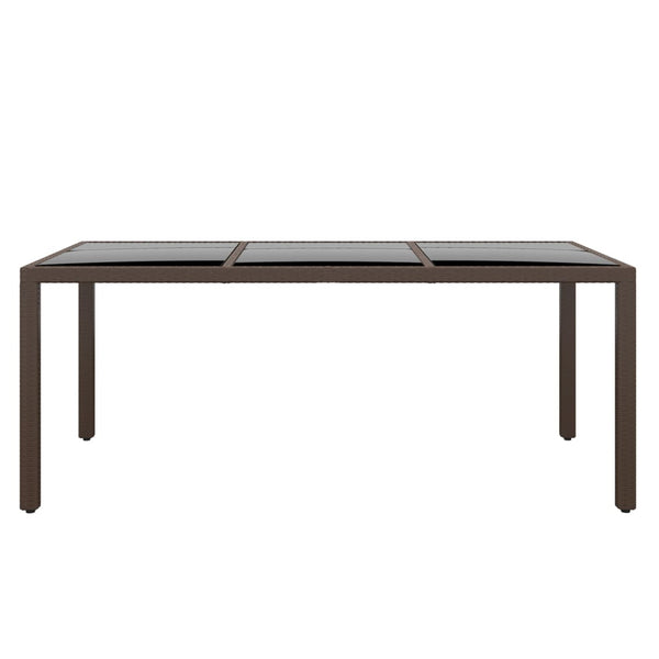 7-tlg. Garten-Essgruppe Poly Rattan und Hartglas Braun