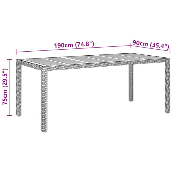 7-tlg. Garten-Essgruppe Poly Rattan Grau