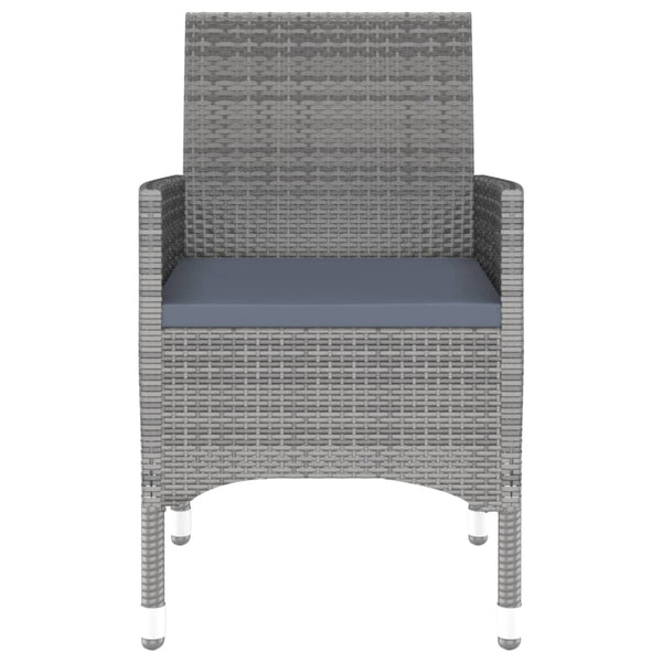 9-tlg. Garten-Essgruppe Poly Rattan Grau