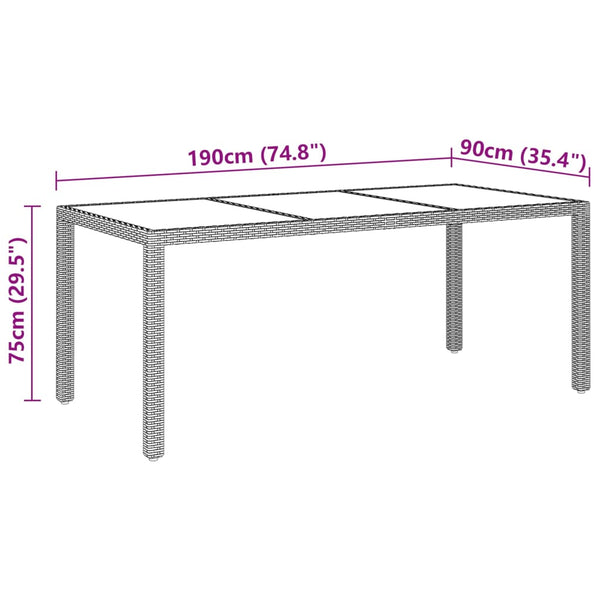 9-tlg. Garten-Essgruppe Poly Rattan Grau
