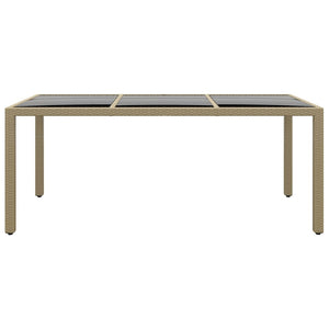 9-tlg. Garten-Essgruppe Poly Rattan Beige