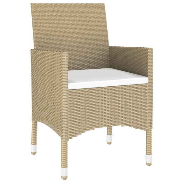 9-tlg. Garten-Essgruppe Poly Rattan Beige