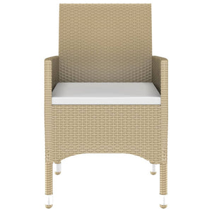 9-tlg. Garten-Essgruppe Poly Rattan Beige