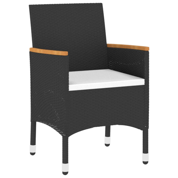 9-tlg. Garten-Essgruppe Poly Rattan Schwarz