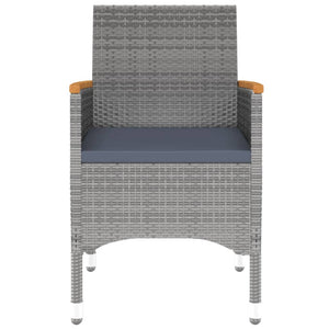 9-tlg. Garten-Essgruppe Poly Rattan Grau