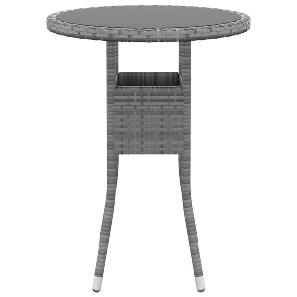 3-tlg. Garten-Essgruppe Poly Rattan Grau