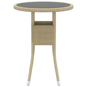 3-tlg. Garten-Essgruppe Poly Rattan Beige