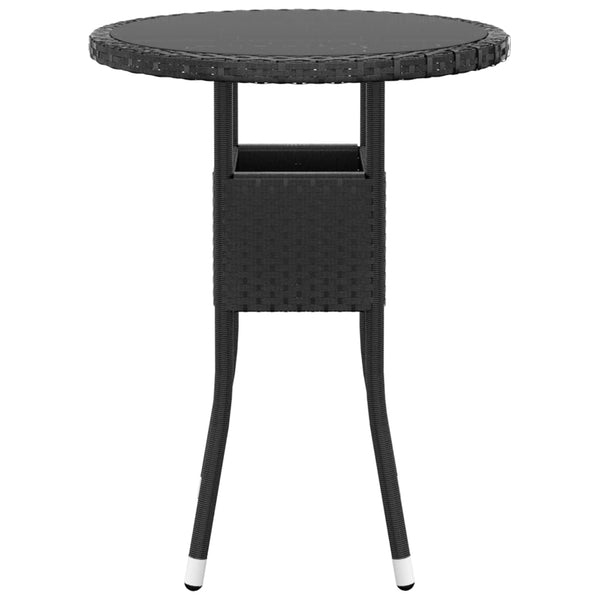 3-tlg. Garten-Essgruppe Poly Rattan Schwarz