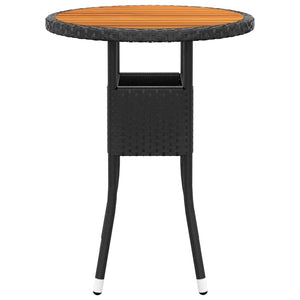 3-tlg. Garten-Essgruppe Poly Rattan Schwarz