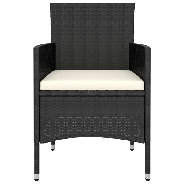 5-tlg. Garten-Lounge-Set Poly Rattan Schwarz