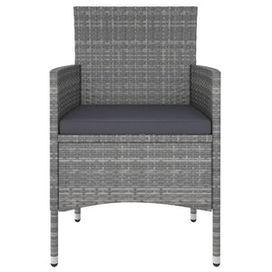 5-tlg. Garten-Lounge-Set Poly Rattan Grau