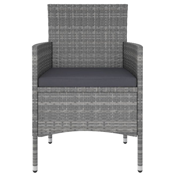 5-tlg. Garten-Lounge-Set Poly Rattan Grau