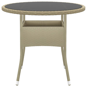 3-tlg. Garten-Essgruppe Poly Rattan Beige