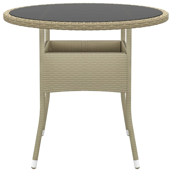 3-tlg. Garten-Essgruppe Poly Rattan Beige