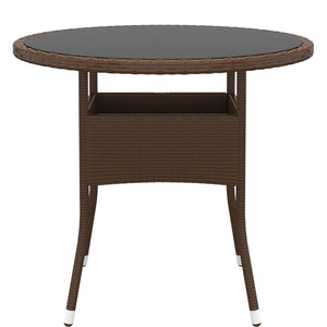 3-tlg. Garten-Essgruppe Poly Rattan Braun
