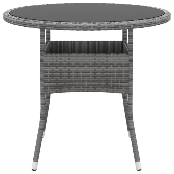3-tlg. Garten-Essgruppe Poly Rattan Grau