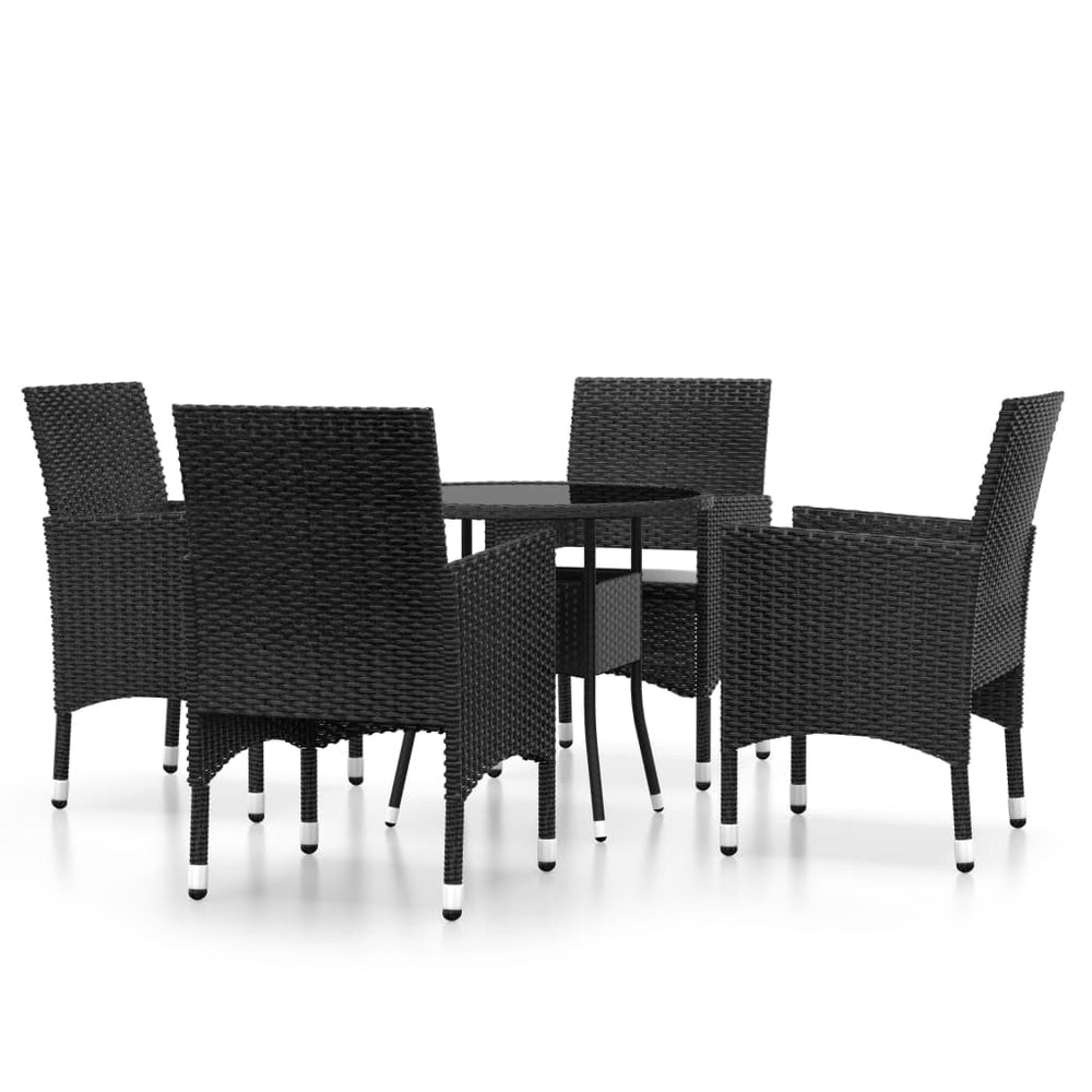 vidaXL Salon de jardin 5 pcs résine tressée Noir