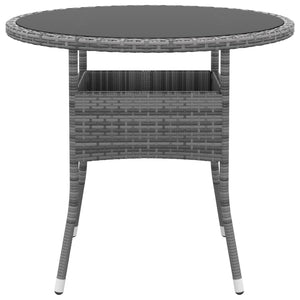 5-tlg. Garten-Essgruppe Poly Rattan Grau