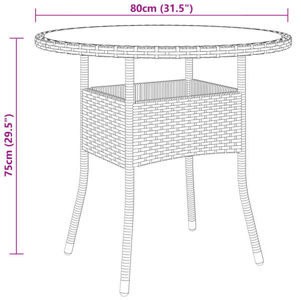 5-tlg. Garten-Essgruppe Poly Rattan Grau