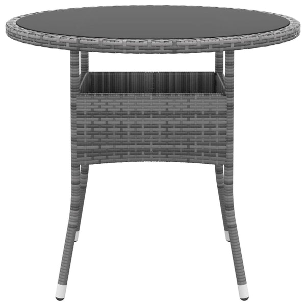 5-tlg. Garten-Essgruppe Poly Rattan Grau