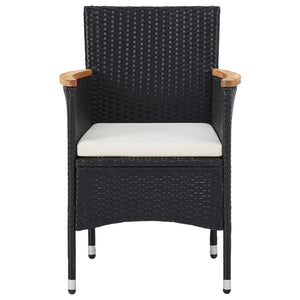 5-tlg. Garten-Essgruppe Poly Rattan Schwarz