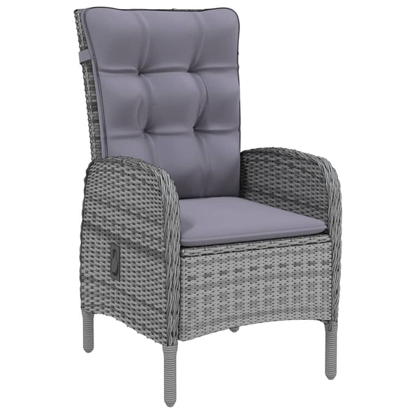 3-tlg. Garten-Essgruppe Poly Rattan Grau