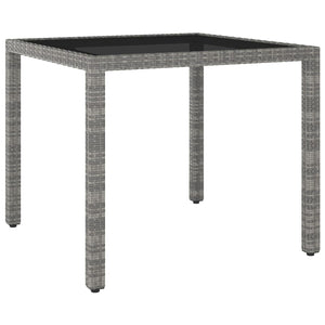 3-tlg. Garten-Essgruppe Poly Rattan Grau