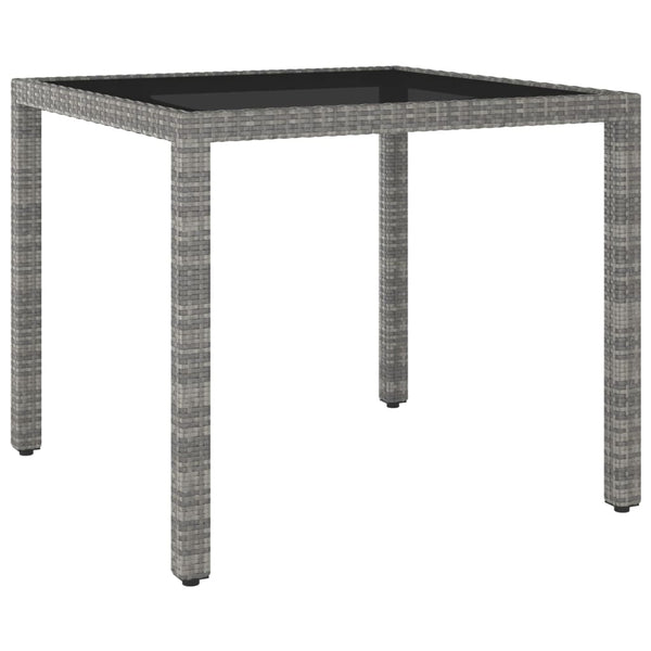 3-tlg. Garten-Essgruppe Poly Rattan Grau