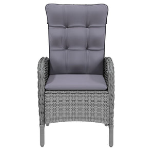 5-tlg. Garten-Essgruppe Poly Rattan Grau