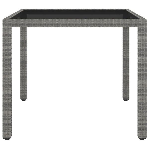5-tlg. Garten-Essgruppe Poly Rattan Grau