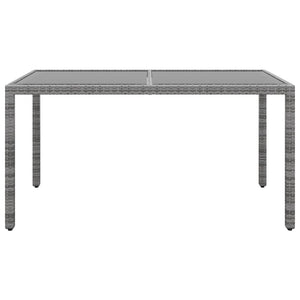 5-tlg. Garten-Essgruppe Poly Rattan Grau