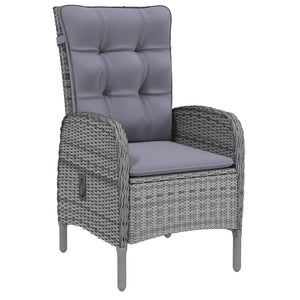5-tlg. Garten-Essgruppe Poly Rattan Grau
