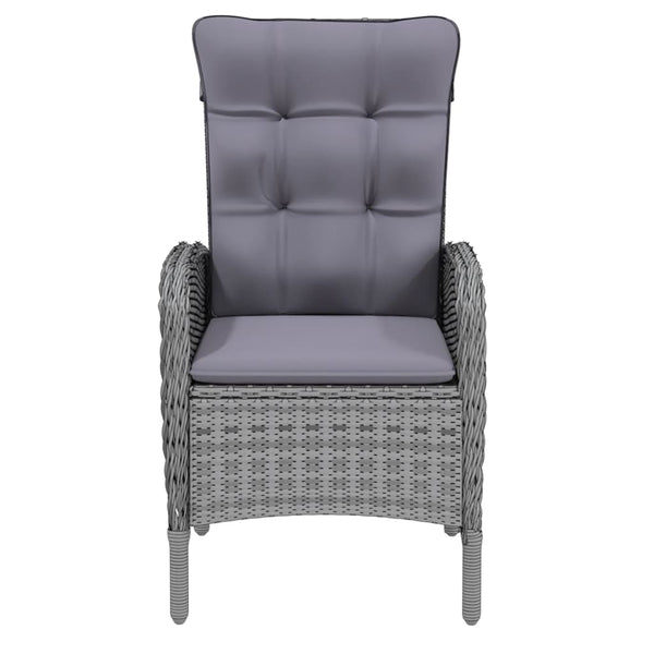 5-tlg. Garten-Essgruppe Poly Rattan Grau