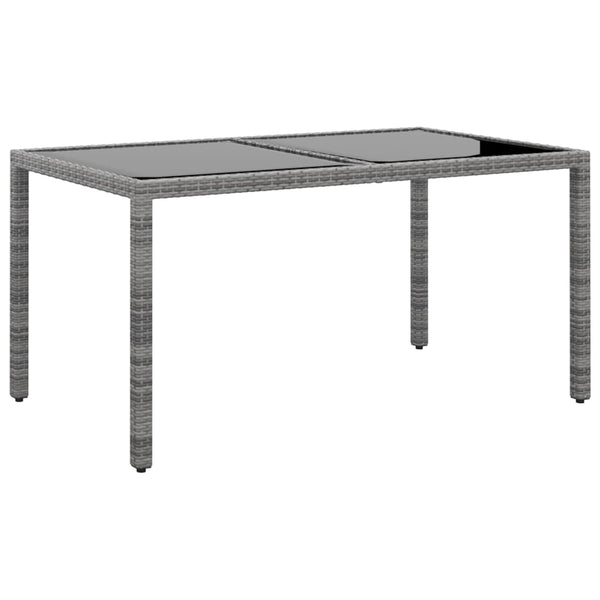7-tlg. Garten-Essgruppe Poly Rattan Grau