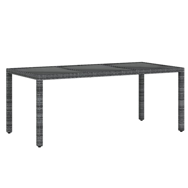 7-tlg. Garten-Essgruppe Poly Rattan Grau