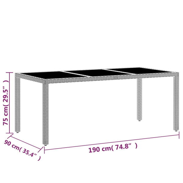 7-tlg. Garten-Essgruppe Poly Rattan Grau