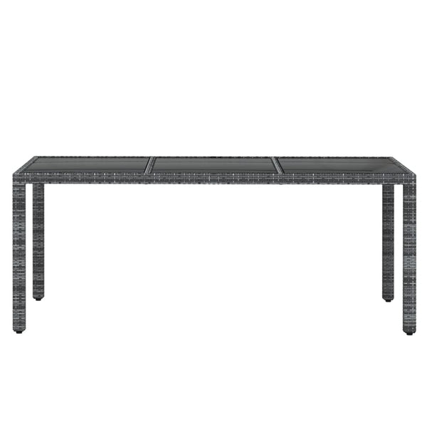 9-tlg. Garten-Essgruppe Poly Rattan Grau