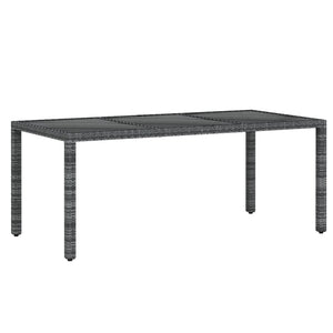 9-tlg. Garten-Essgruppe Poly Rattan Grau