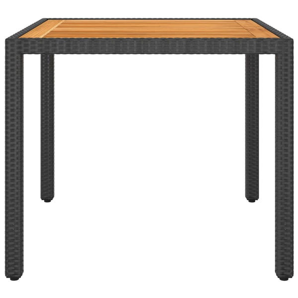 3-tlg. Garten-Essgruppe Poly Rattan Schwarz